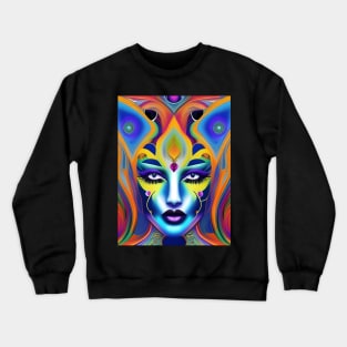 Catgirl DMTfied (6) - Trippy Psychedelic Art Crewneck Sweatshirt